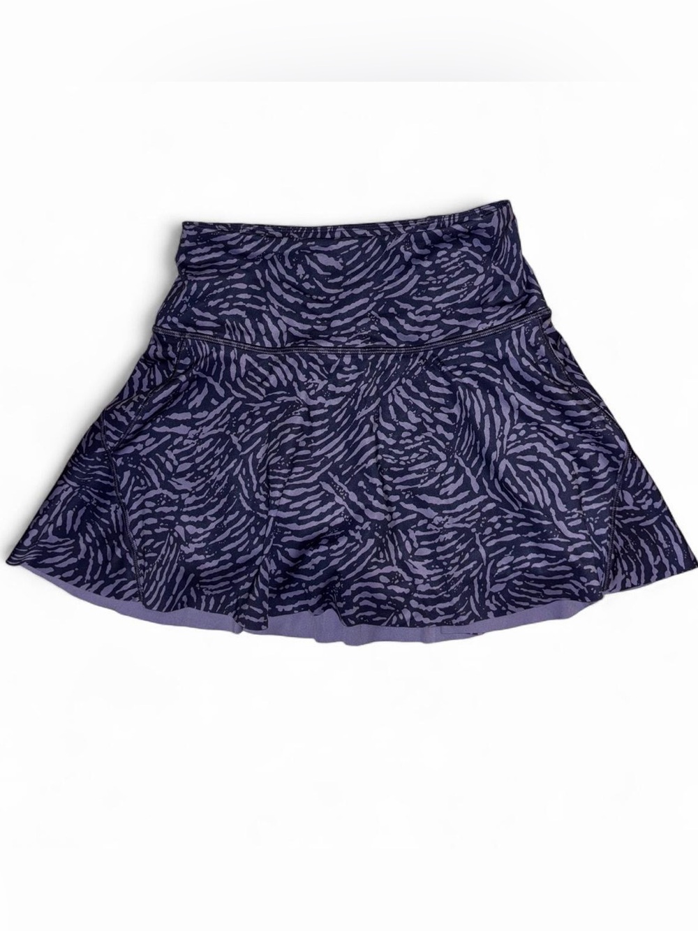 Navy and purple patterned Athleta tennis skirt